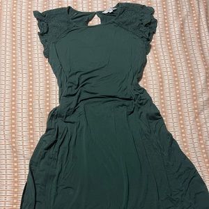 Hunter green LOFT eyelet dress